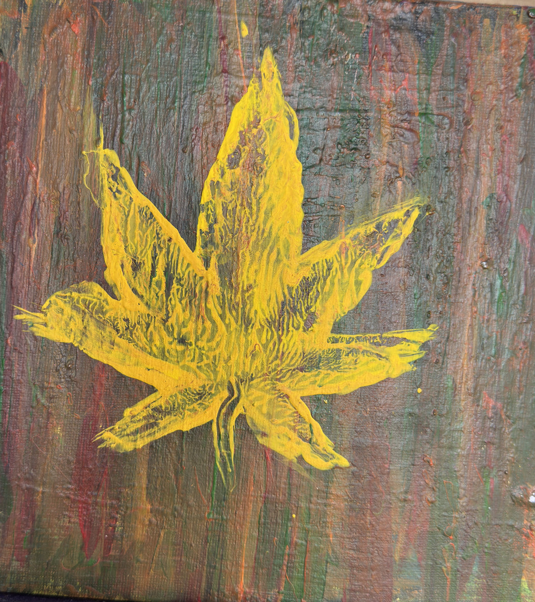 Golden leaf - DJB ArtPainting, canvas, artwork, art, unique