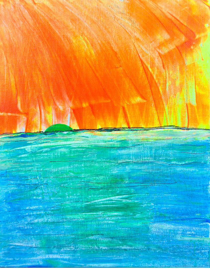 Fiery Horizon - DJB ArtPainting, canvas, artwork, art, unique