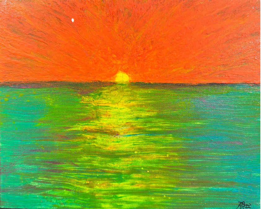 Fiery Sunset - DJB ArtPainting, canvas, artwork, art, unique
