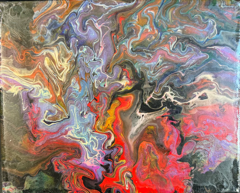 The Dance of Fire and Shadow - DJB ArtPainting, canvas, artwork, art, unique